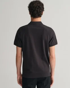 Gant Miesten Pikeepaita, REG SHIELD SS PIQUE Musta