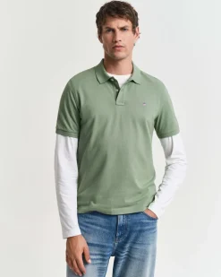 Gant Miesten Pikeepaita, REG SHIELD SS PIQUE Vihreä