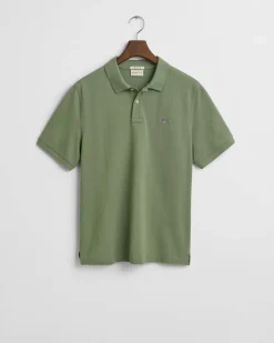 Gant Miesten Pikeepaita, REG SHIELD SS PIQUE Vihreä