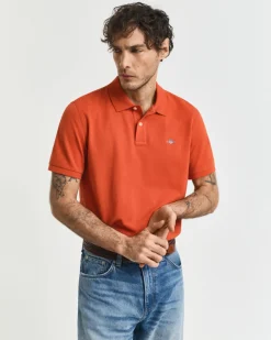 Gant Miesten Pikeepaita, REG SHIELD SS PIQUE Oranssi