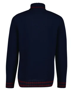 Gant miesten pooloneule GRAPHIC ROLL NECK, tummansininen