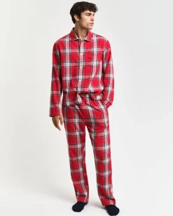 Gant Miesten Pyjamahousut, FLANNEL PANT Punainen Ruutu
