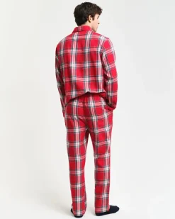 Gant Miesten Pyjamahousut, FLANNEL PANT Punainen Ruutu