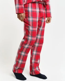 Gant Miesten Pyjamahousut, FLANNEL PANT Punainen Ruutu