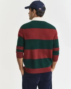 Gant miesten ruggeri, EXTRAFINE LAMBSWOOL STRIPED BLOCKE Raidallinen Vihreä