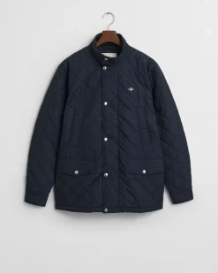 Gant miesten tikkitakki, QUILTED WINDCHEATER MID JACKET Tummansininen
