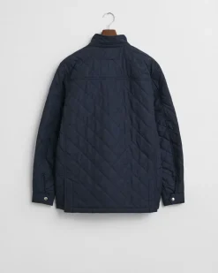 Gant miesten tikkitakki, QUILTED WINDCHEATER MID JACKET Tummansininen