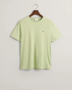 Gant Miesten T-Paita, REG SHELD SS T-SHIRT Vihreä