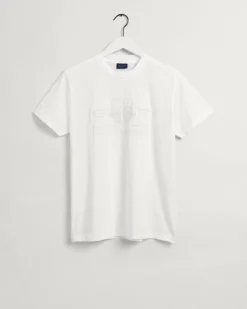 Gant Miesten T-paita, TONAL ARCHIVE SHIELD T-SHIRT Valkoinen
