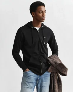 Gant miesten vetoketjullinen huppari K Shield Full Zip Hoodie, Musta