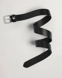 Gant Miesten Vyö RETRO SHIELD LEATHER BELT Musta