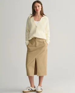 Gant naisten hame, CHINO SLIT SKIRT Vaalea Beige