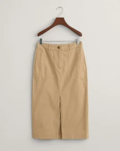 Gant naisten hame, CHINO SLIT SKIRT Vaalea Beige