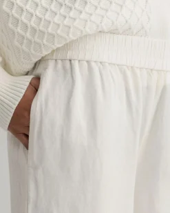 Gant Naisten Housut LINEN VISCOSE PULL-ON PANTS Valkoinen