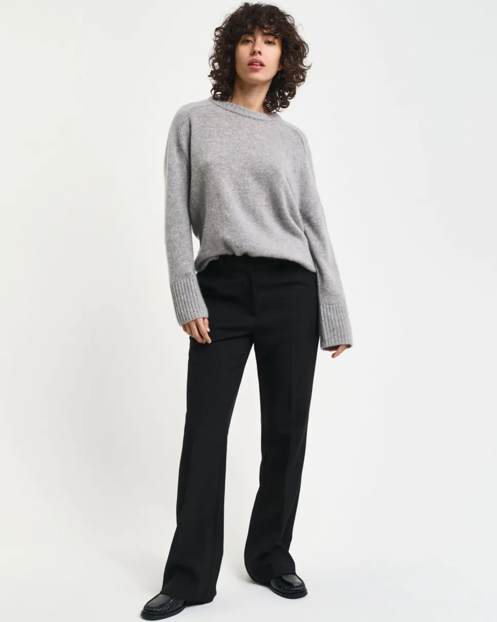 Gant Naisten Housut, SLIM FLARE SLACK Musta