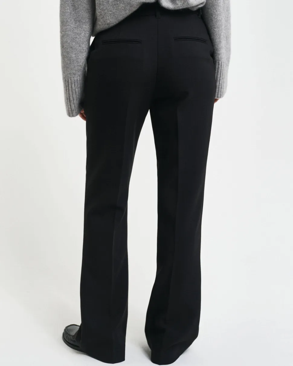 Gant Naisten Housut, SLIM FLARE SLACK Musta