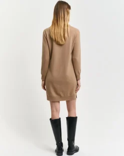 Gant naisten mekko, SUPERFINE LAMBSWOOL DRESS Vaalea Beige