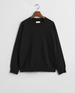 Gant Naisten Neulepusero, SUPERFINE LAMBSWOOL C-NECK Musta