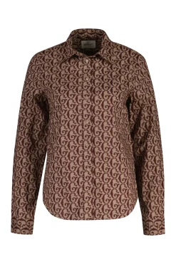 Gant naisten paitapusero, REG G PRINT COT VOILE SHIRT Kuosillinen Beige