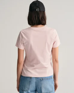 Gant naisten t-paita, REG SHIELD SS T-SHIRT Vaaleanpunainen