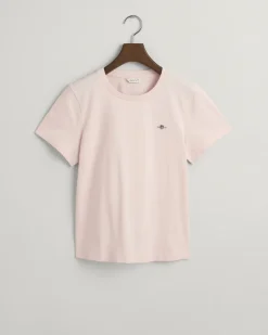 Gant naisten t-paita, REG SHIELD SS T-SHIRT Vaaleanpunainen