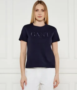 Gant naisten t-paita, REG TONAL GRAPHIC SS T-SHIRT Tummansininen