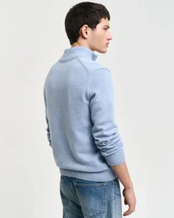 Gant neule, CASUAL COTTON HALF ZIP Vaaleansininen