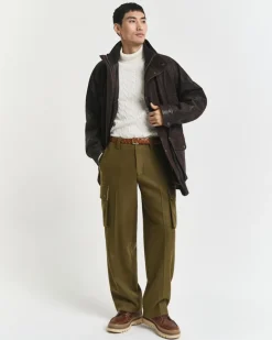 Gant neule, COTTON CABLE TURTLE NECK Luonnonvalkoinen