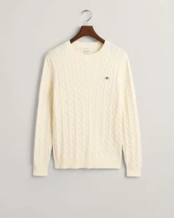 Gant neule, COTTON CABLE Valkoinen