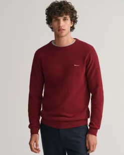 Gant neule, COTTON PIQUE C-NECK Punainen