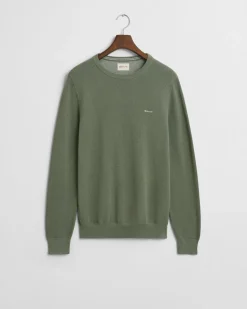 Gant neule, COTTON PIQUE C-NECK Vihreä