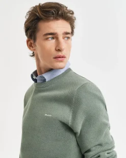Gant neule, COTTON PIQUE C-NECK Vihreä