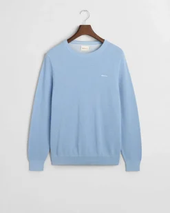 Gant neule, COTTON PIQUE C-NECK Vaaleansininen