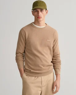 Gant neule, COTTON PIQUE C-NECK Beige