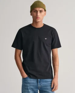 Gant t-paita, SOLID T-SHIRT Musta