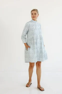 Gauhar naisten mekko, SHIRT DRESS PRINT SKY Sininen Kuosi