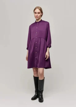Gauhar naisten paitamekko, SHIRT DRESS PLUM Viininpunainen