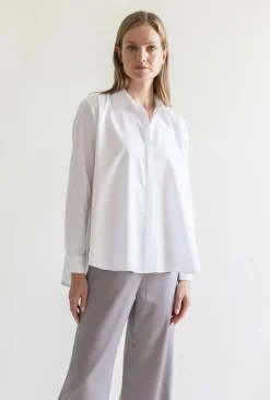 Gauhar Naisten Pusero, CLASSIC COTTON SHIRT Valkoinen