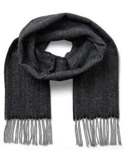 Gino Marcello huivi Heringbone Scarf, harmaa kuosillinen