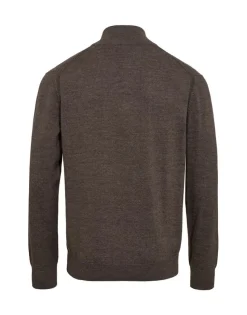 Gino marcello miesten neulepusero, GINO MARCELLO COTTON KNIT SWEATER Keskiruskea