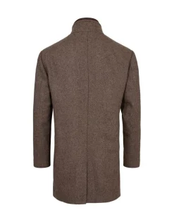 Gino marcello miesten villakangastakki, GINO MARCELLO WOOL COAT Kaakaonruskea