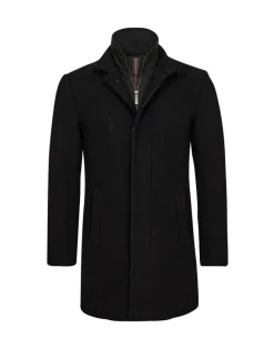 Gino marcello miesten villakangastakki K GINO MARCELLO WOOL COAT, musta
