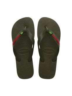 HAVAIANAS Sandaalit Unisex Brazil Logo Tummanvihreä