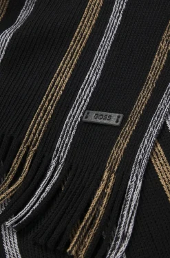 Hugo Boss huivi ALBAS ICONIC, raidallinen musta