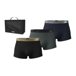 Hugo Boss miesten bokserit, TRUNK 3P METALLIC Musta