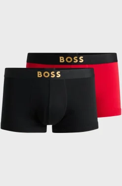 Hugo Boss Miesten Bokserit 2-Pack, TRUNK 2P RIB GIFT Punainen