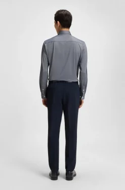 Hugo Boss miesten kauluspaita, P-ROAN PERFORMANCE STRECH OXFORD Sininen Kuosi