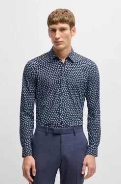 Hugo Boss miesten kauluspaita, P-ROAN PERFORMANCE SHIRT Sininen Kuosi