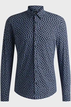 Hugo Boss miesten kauluspaita, P-ROAN PERFORMANCE SHIRT Sininen Kuosi