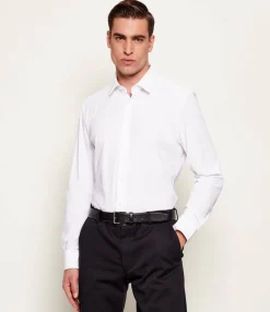 Hugo Boss miesten kauluspaita P-HANK-S-K-261 PERFORMANCE STRETCH, valkoinen